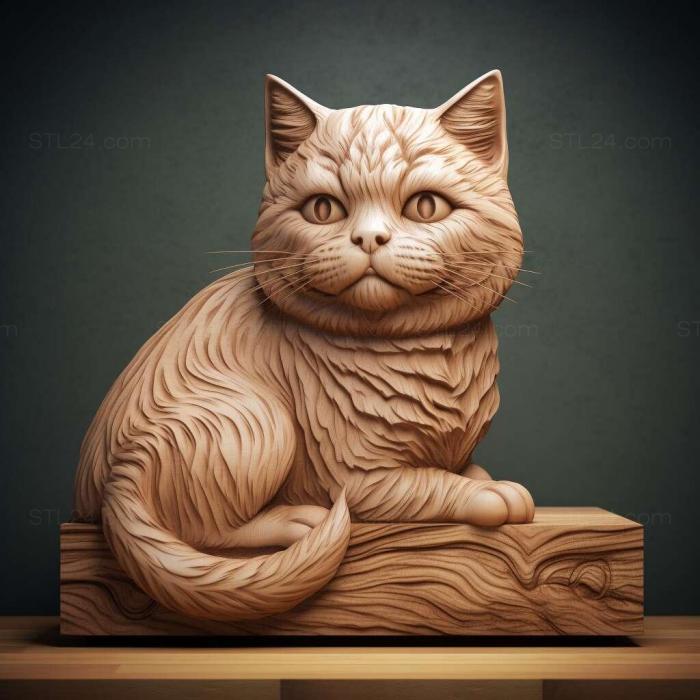 Nature and animals (Munchkin cat 3, NATURE_1851) 3D models for cnc